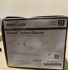 Qty. 12 BISON LIFE Safety Glasses Meets ANSI Z87.1 – NEW
