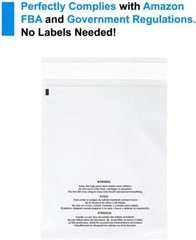 100 9×12 Self Seal Suffocation Warning Clear Poly Bags 1.5 mil Free Shipping