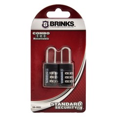 Zinc Diecast 22Mm Combination Sport Padlock with 13/16In Shackle, 2 Pack