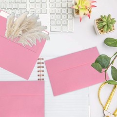 A7 Pink Envelopes, 50 Packs 5×7 Self Seal for Invitations, Greeting A7,