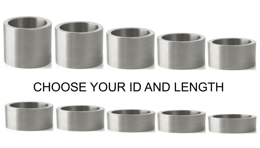 ALUMINUM 26MM OD X 16MM, 15MM, 14MM, 13MM, 12MM, 11MM OR 10MM ID BUSHING SPACER