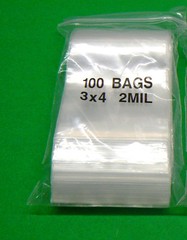 100 Clear 3×4 2mil Bags Reclosable Poly Baggies 2 Mil 3×4″ Squeeze Seal 100 Bags