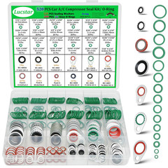 A/C O Ring Kit, 400PCS O Ring Assortment Kit, 120PCS AC Seal Kit, AC Valve Core