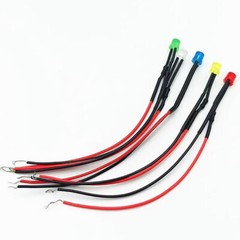 F5/5mm Flat Head LED Light-emitting Diode 2V 3V 6V 9V 12V 24V-220V Prewired 20cm