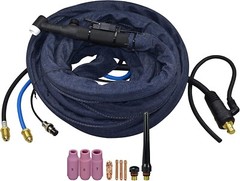 WP-18FV-25 TIG Welding Torch Flexible Valve Head Water cooled 350Amp 25Feet 7.6M