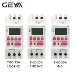 GEYA Programmable Digital LCD Timer Weekly Electronic Switch 30A AC/DC 12-240V