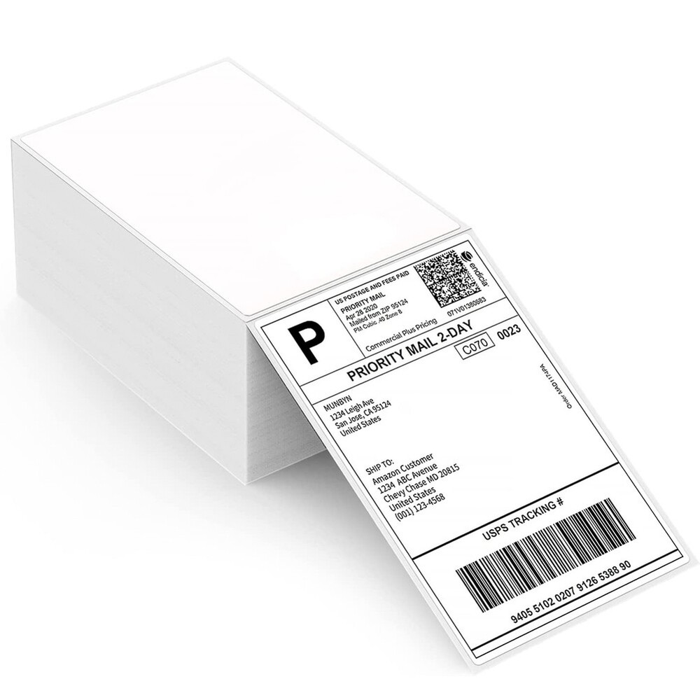 100 4×6 Fanfold Direct Thermal Shipping Labels Perforated for Zebra & Rollo UPS