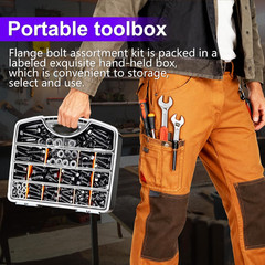 400Pcs Metric Flange Bolt Assortment, Nuts and Bolts Assortment Kit, 10.9 Grade