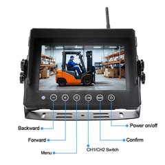 Forklift Blind Spot Assistance System 2.4G Wireless Camera Moniter 2 Lens Switch