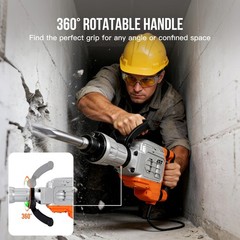 1700W Electric Demolition rotary hammer – 1900 BPM, 60J Impact Energy, Heavy-Du