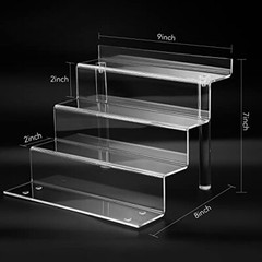 Clear Acrylic Display Riser Shelf for Perfume Organizer, Action Figure Holder