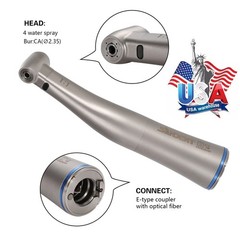 SANDENT Dental 1:1 Fiber Optic LED Contra Angle Handpiece Inner 4 Spray E-type