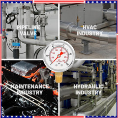 0-100 PSI/kPa Water Pressure Gauge, Glycerin Filled,psi Gauge
