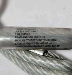 FallTech 742712 12ft Cable Pass-Through Sling Anchor 5000lb Fall Protection OSHA