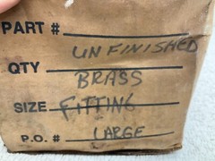 Ohio Fasteners Unfinished Brass Fitting Large New (TB)