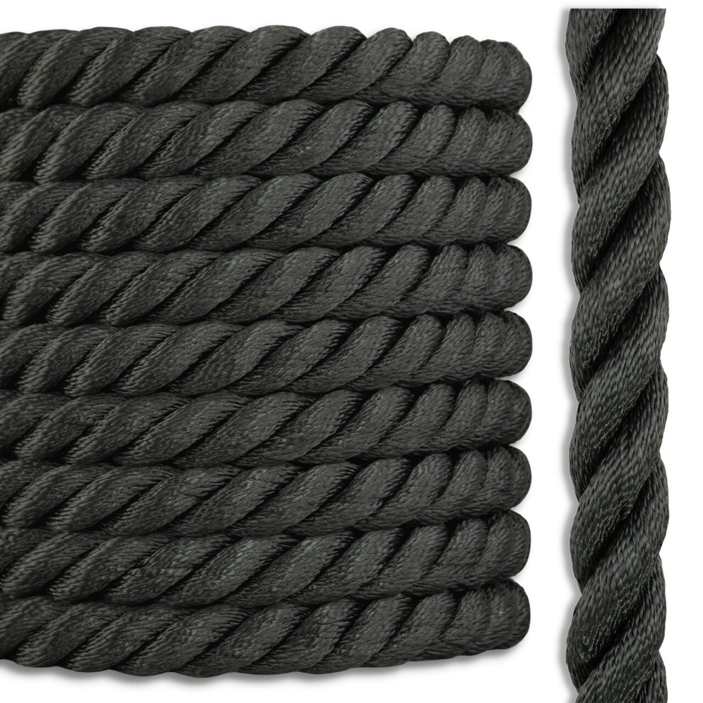 Black Polyester Combo Rope outdoor decorative Handrail fence Utility Battle rope