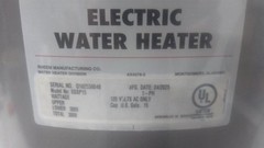 Rheem EGSP15 15 Gal Tank Capacity 120VAC 3000W Electric Water Heater