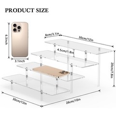 Clear Acrylic Display Riser Stand 4 Tier Shelf for Cupcake Perfume Figures Toys