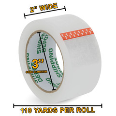 144 Rolls of Shipping Depot Carton Box Sealing Clear Packing Tape 2″ x 110 Yds