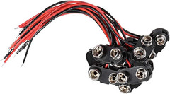 10 Pack T Type 9 V Battery Clip Connector Long Cable Connection Hard Shell Bl…