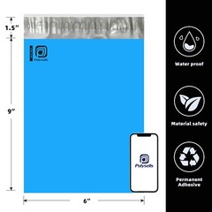 500 6×9 Poly Mailers Envelopes Self Sealing Shipping Mailers Blue POLYSELLS