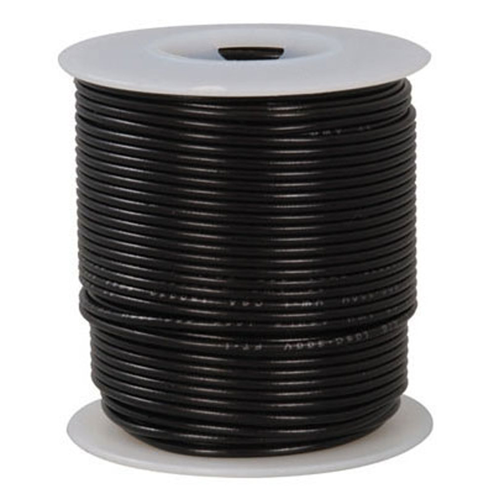 18 AWG Black Stranded Tinned-Copper Hook-Up Wire 100 Feet