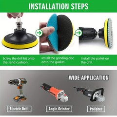 Diamond Polishing Pads 4 inch Wet/Dry 12 Piece Kit Granite Stone Concrete Marble