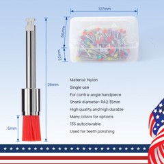 100pcs/Kit Dental Polishing Polisher Prophy Brush Bowl Flat Type Colorful Nylon
