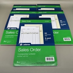 Adams Sales Order Book 2-Part form Carbonless Sets White/Canary pack of 5 DC5805