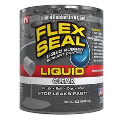 Flex Seal Liquid, 32 oz, Clear, Liquid Rubber Coating Sealant