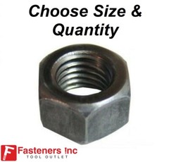 Plain Grade 2 Finished Hex Nuts Unplated Plain / Black (Choose Size & Quantity)