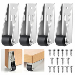 4Pcs 0.9 Low Profile Caster Wheels for Door Repair Furniture Fixed Rollers