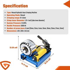 Portable Manual Crimping Tool 8 Molds Included 10mm to 31mm Size Unit