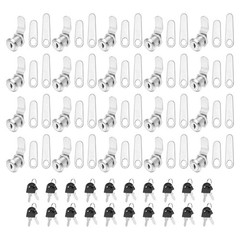 20 Pack Keyed Alike Cabinet Locks with Key 3/4 Inch for RV Drawer, Silver