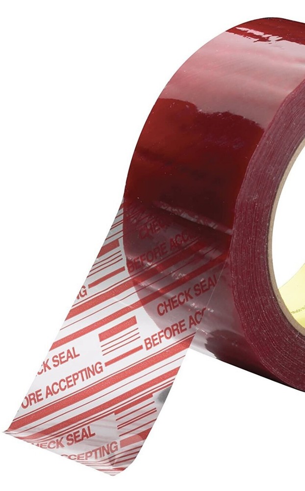 36 Rolls 2inch x 110 Yds Pre-Printed Packing Tape,”Check Seal Before Accepting”