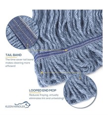 Bison Life KLEEN HANDLER Nano Microbial General Cleaning Mop – 24 Replacements