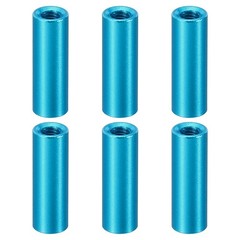 6pcs M3 Aluminum Spacers,M3 Metal Spacer 3mm ID x 5mm OD x 15mm L Threaded,Blue
