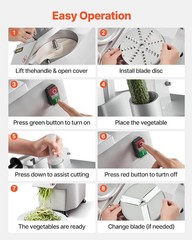 Vegetable Cutter Commercial Food Processor 5 Disks Fruit Vegetable Processor