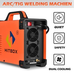 HITBOX Aluminum AC/DC TIG Welder 220V 200A Digital MMA TIG Welding Machine Pulse