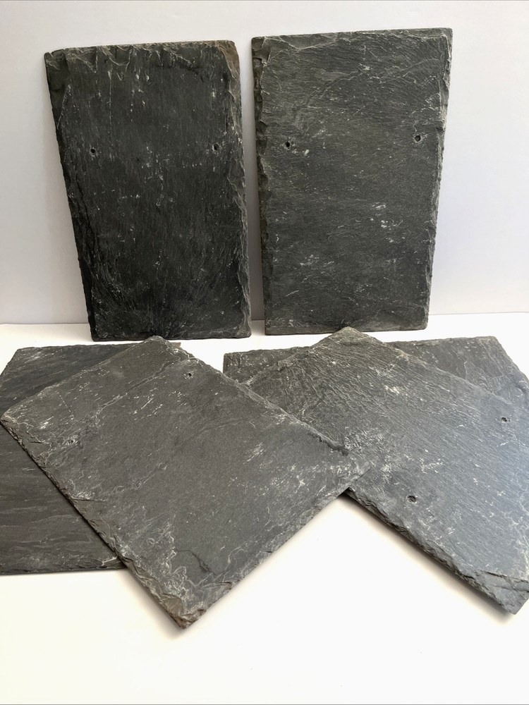 New 6 pieces Natural Slate Tile Roofing Dark Gray Pre Drilled Size 10″ x 16″