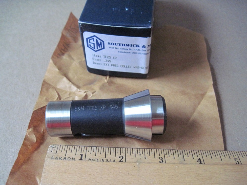 Southwick & Meister TF25 XP Extra Precision Steel Collet w/ 2 Slots, Size .345″