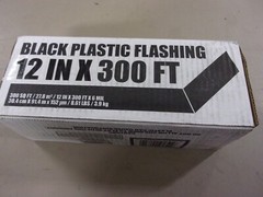 NEW POLY-AMERICA BRAND BLACK PLASTIC FLASHING 12″ X 300′ # FLASH-12B