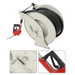 Diesel Hose Reel 3/4″ × 50′ Auto Refueling Nozzle Gun Fuel Hose Reel Retractable
