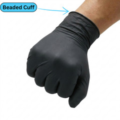[1000 Pieces] Black Nitrile 4 Mil Gloves Powder Free, Latex Free Size: Large