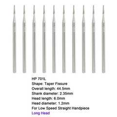 Wave Dental Carbide HP Burs Taper Fissure Bur HP702 703 Long Straight Low Speed
