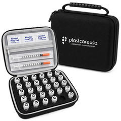 Vial Storage Case 30 Slot Hard Shell Box Peptide Insulin 3ml-10ml Travel Carry