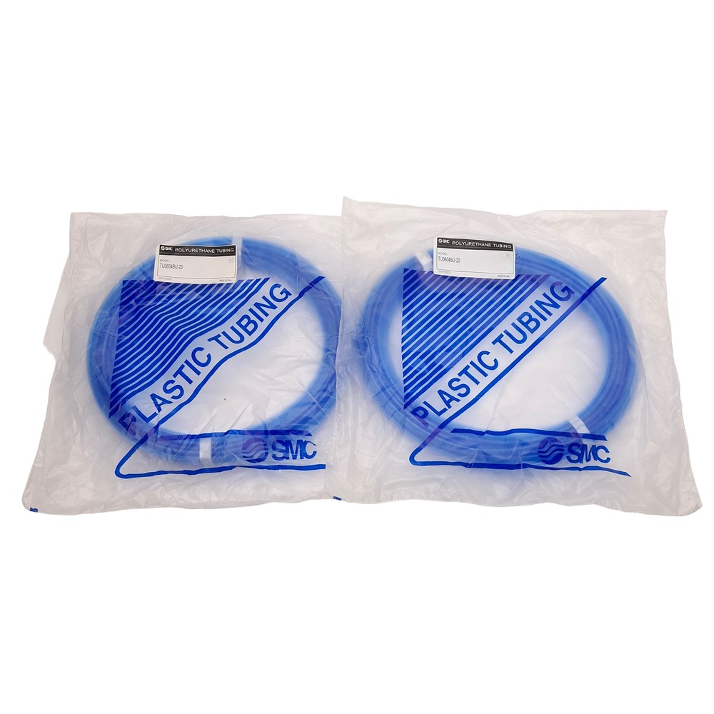 Lot of 2 SMC TU0604BU-20 Blue Polyurethane Tubing, ø6mm OD, ø4mm ID, 0.8MPa, 20m