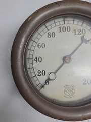 Vtg Ashcroft New York Brass 0-200 PSI Steam Pressure Gauge Steampunk