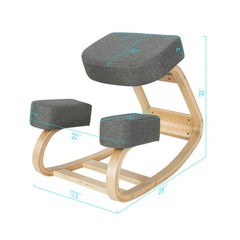 Costway Ergonomic Kneeling Chair Rocking Office Desk Stool Upright Posture Grey
