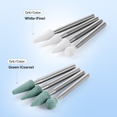 Dental LED Fiber Optic High Speed Handpiece /FG Polishing Burs White/Green Stone
